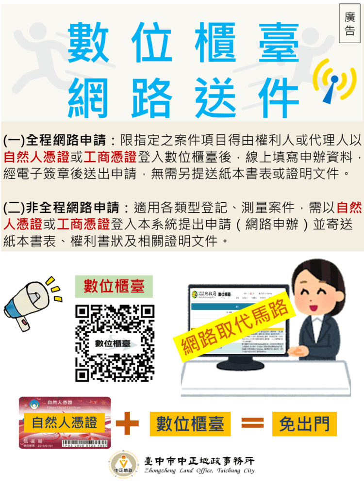 中市地政落實數位治理資源-數位櫃臺線上辦省時便利更安心